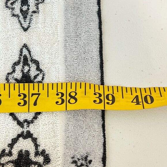 Chico's Embroidered Paisley Mesh Open Front Cardigan Kimono Tunic Top Sz 2 L/XL - Picture 5 of 5